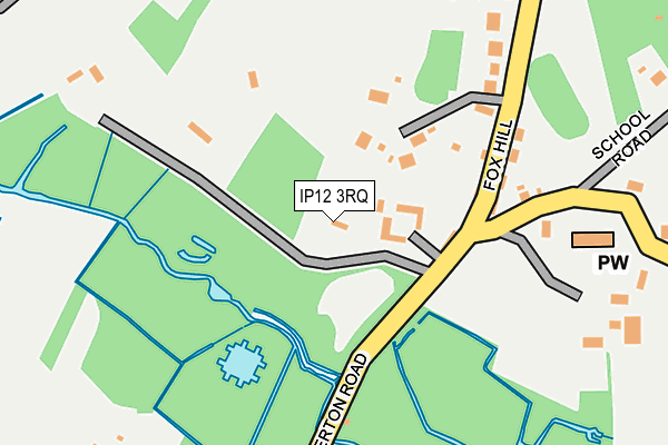 IP12 3RQ map - OS OpenMap – Local (Ordnance Survey)