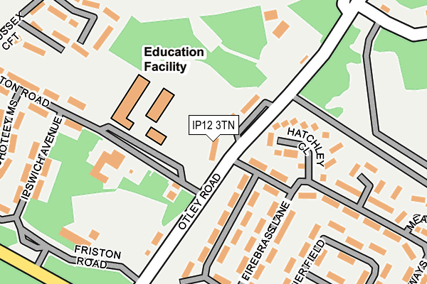 IP12 3TN map - OS OpenMap – Local (Ordnance Survey)