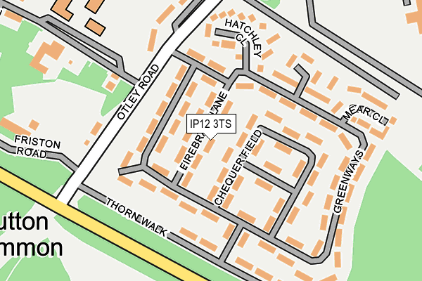 IP12 3TS map - OS OpenMap – Local (Ordnance Survey)