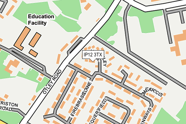 IP12 3TX map - OS OpenMap – Local (Ordnance Survey)