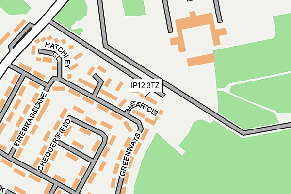 IP12 3TZ map - OS OpenMap – Local (Ordnance Survey)