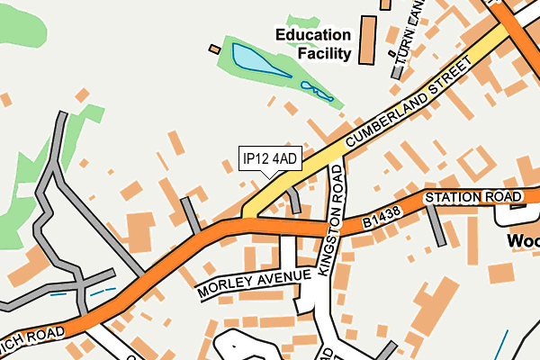 IP12 4AD map - OS OpenMap – Local (Ordnance Survey)