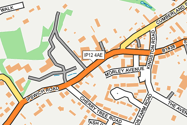 IP12 4AE map - OS OpenMap – Local (Ordnance Survey)