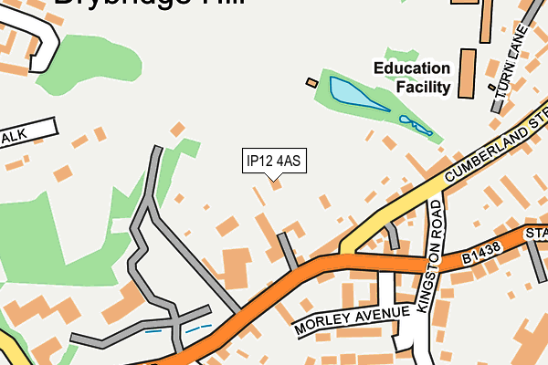 IP12 4AS map - OS OpenMap – Local (Ordnance Survey)