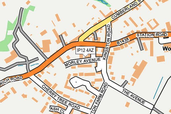IP12 4AZ map - OS OpenMap – Local (Ordnance Survey)