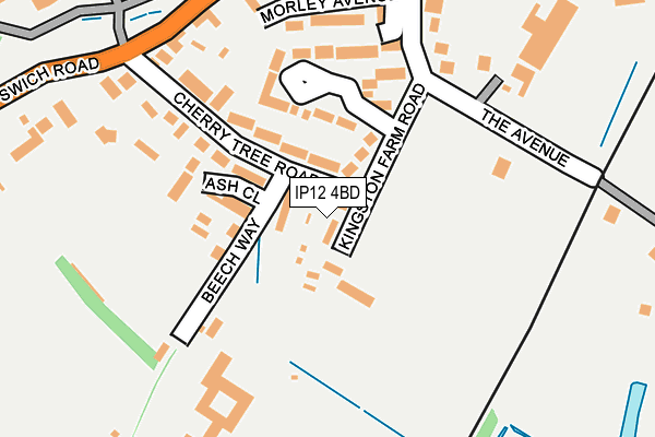 IP12 4BD map - OS OpenMap – Local (Ordnance Survey)