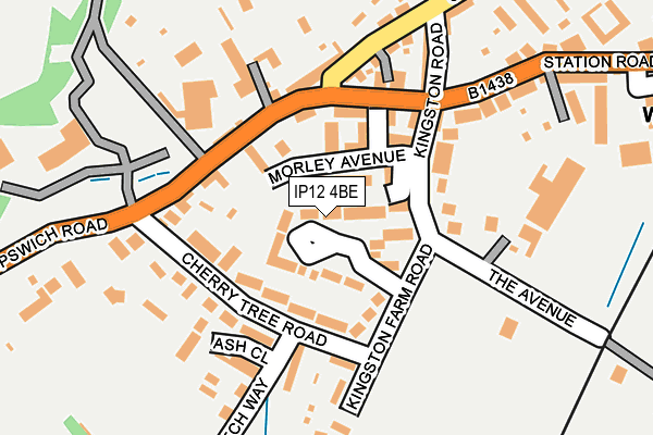 IP12 4BE map - OS OpenMap – Local (Ordnance Survey)