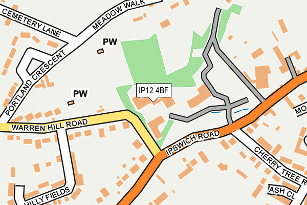 IP12 4BF map - OS OpenMap – Local (Ordnance Survey)