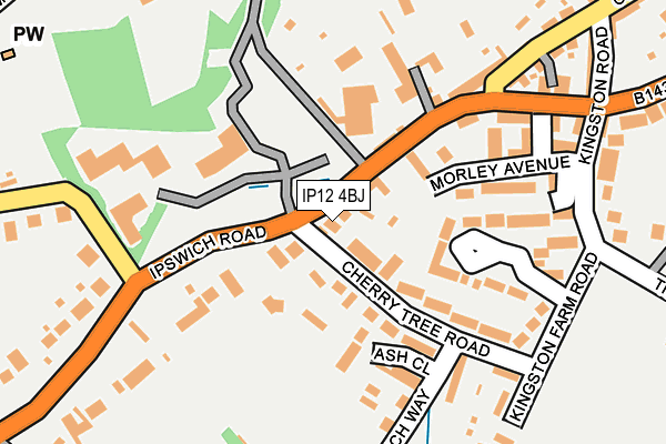 IP12 4BJ map - OS OpenMap – Local (Ordnance Survey)
