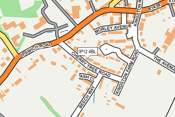 IP12 4BL map - OS OpenMap – Local (Ordnance Survey)