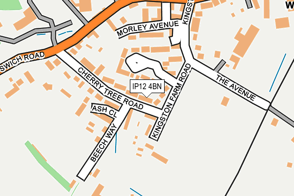 IP12 4BN map - OS OpenMap – Local (Ordnance Survey)