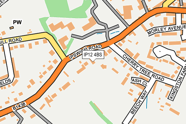 IP12 4BS map - OS OpenMap – Local (Ordnance Survey)
