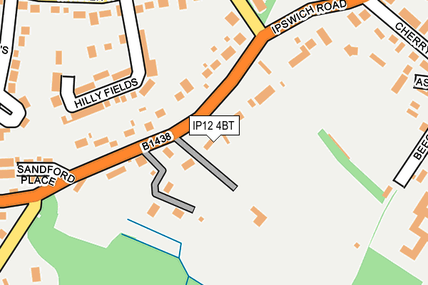 IP12 4BT map - OS OpenMap – Local (Ordnance Survey)