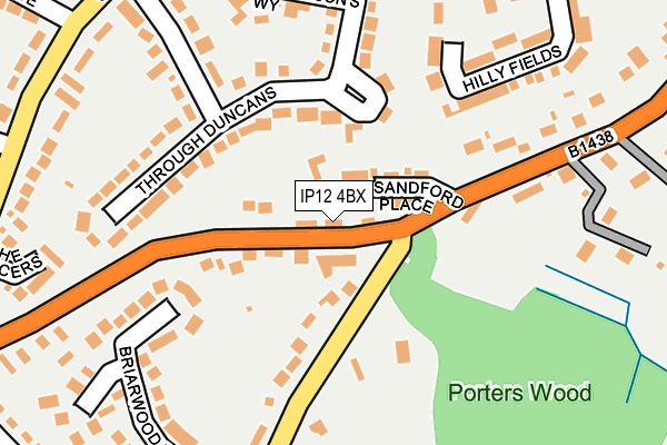 IP12 4BX map - OS OpenMap – Local (Ordnance Survey)