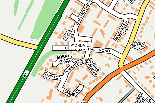 IP12 4DA map - OS OpenMap – Local (Ordnance Survey)