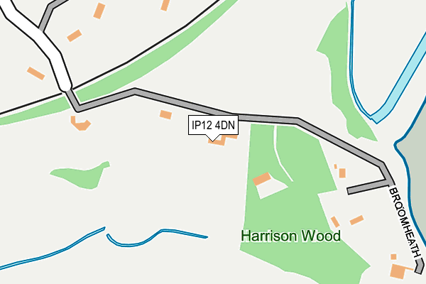IP12 4DN map - OS OpenMap – Local (Ordnance Survey)