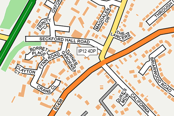 IP12 4DP map - OS OpenMap – Local (Ordnance Survey)