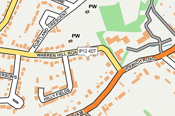 IP12 4DT map - OS OpenMap – Local (Ordnance Survey)