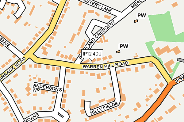 IP12 4DU map - OS OpenMap – Local (Ordnance Survey)