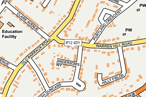 IP12 4DY map - OS OpenMap – Local (Ordnance Survey)