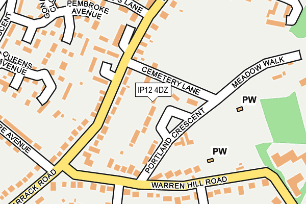 IP12 4DZ map - OS OpenMap – Local (Ordnance Survey)