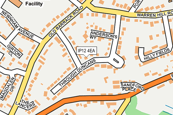 IP12 4EA map - OS OpenMap – Local (Ordnance Survey)