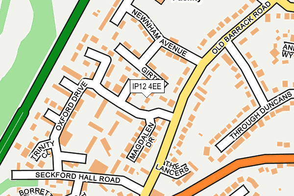 IP12 4EE map - OS OpenMap – Local (Ordnance Survey)