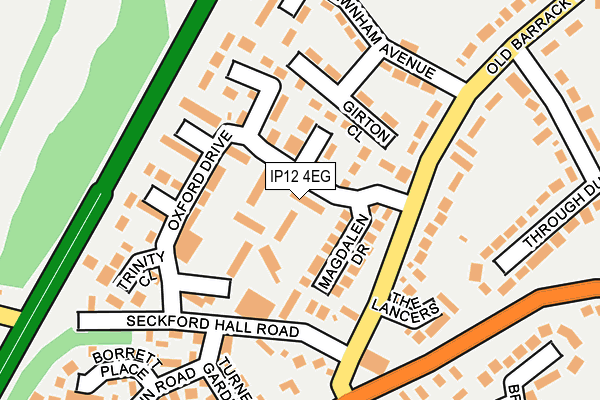 IP12 4EG map - OS OpenMap – Local (Ordnance Survey)