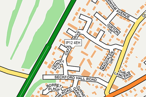 IP12 4EH map - OS OpenMap – Local (Ordnance Survey)