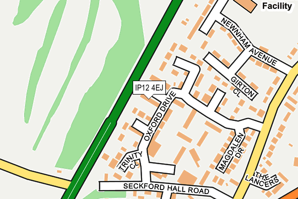 IP12 4EJ map - OS OpenMap – Local (Ordnance Survey)