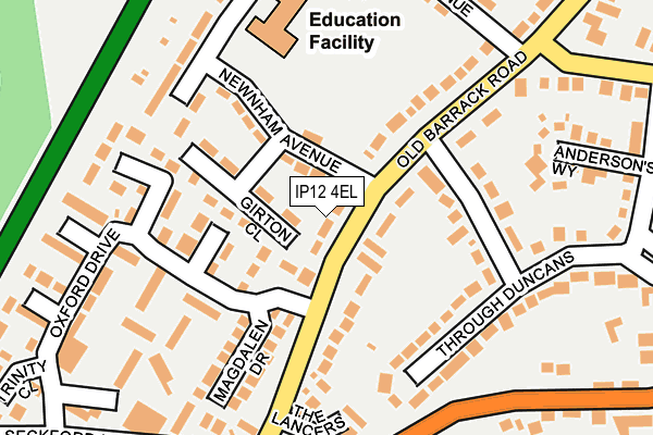 IP12 4EL map - OS OpenMap – Local (Ordnance Survey)