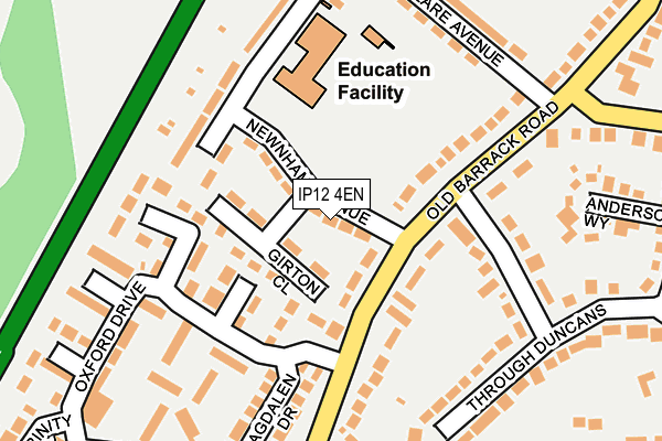 IP12 4EN map - OS OpenMap – Local (Ordnance Survey)