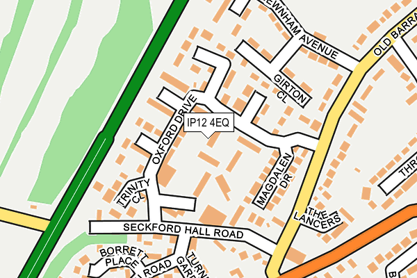 IP12 4EQ map - OS OpenMap – Local (Ordnance Survey)