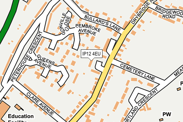IP12 4EU map - OS OpenMap – Local (Ordnance Survey)