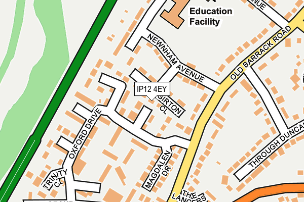 IP12 4EY map - OS OpenMap – Local (Ordnance Survey)