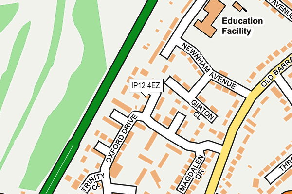 IP12 4EZ map - OS OpenMap – Local (Ordnance Survey)