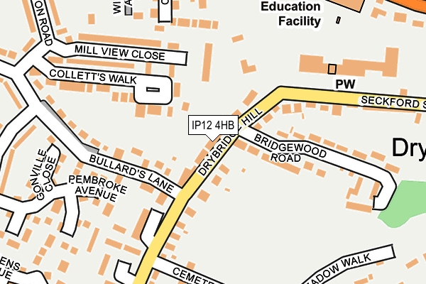 IP12 4HB map - OS OpenMap – Local (Ordnance Survey)
