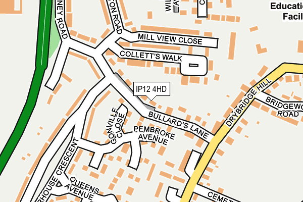 IP12 4HD map - OS OpenMap – Local (Ordnance Survey)