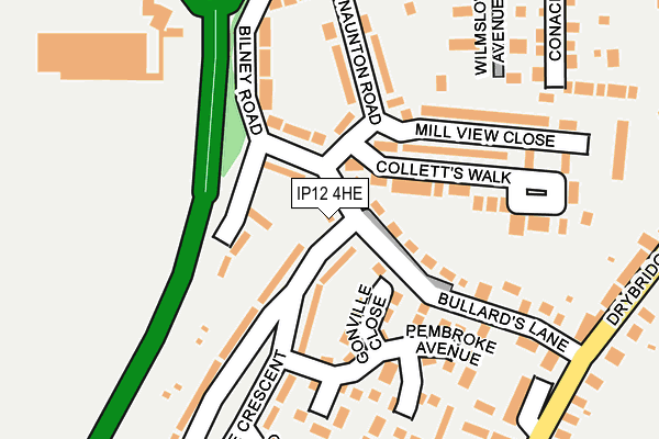 IP12 4HE map - OS OpenMap – Local (Ordnance Survey)