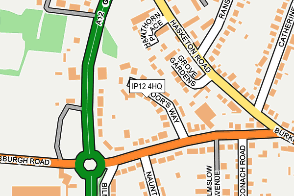 IP12 4HQ map - OS OpenMap – Local (Ordnance Survey)