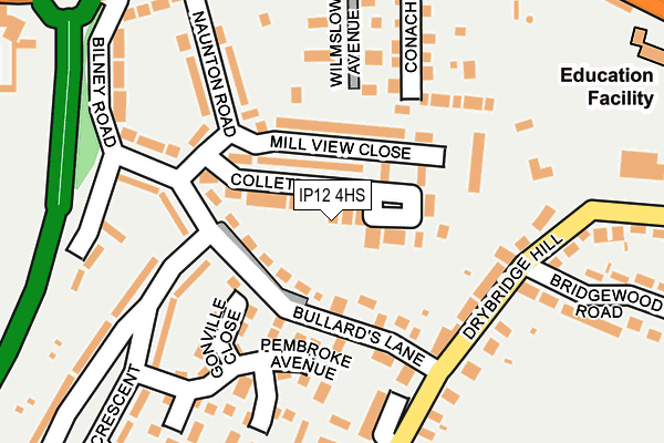 IP12 4HS map - OS OpenMap – Local (Ordnance Survey)