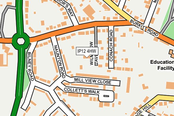 IP12 4HW map - OS OpenMap – Local (Ordnance Survey)