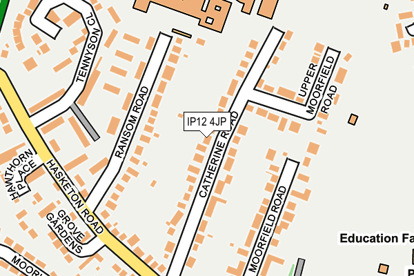 IP12 4JP map - OS OpenMap – Local (Ordnance Survey)