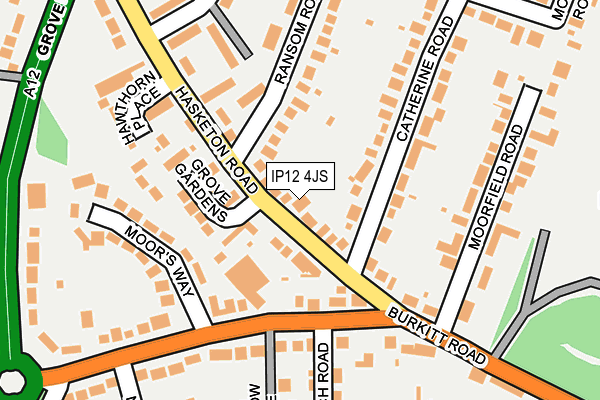 IP12 4JS map - OS OpenMap – Local (Ordnance Survey)