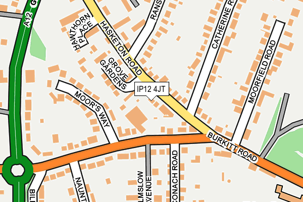 IP12 4JT map - OS OpenMap – Local (Ordnance Survey)