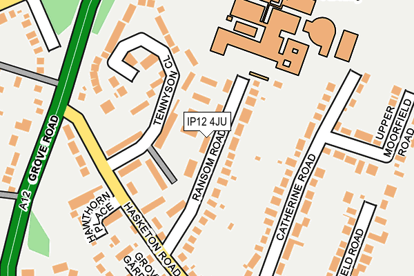 IP12 4JU map - OS OpenMap – Local (Ordnance Survey)