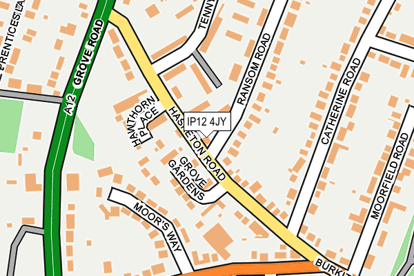 IP12 4JY map - OS OpenMap – Local (Ordnance Survey)