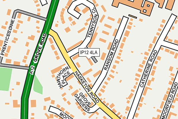 IP12 4LA map - OS OpenMap – Local (Ordnance Survey)