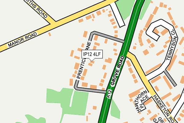 IP12 4LF map - OS OpenMap – Local (Ordnance Survey)