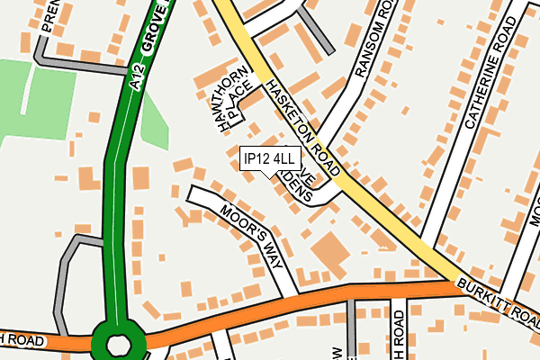 IP12 4LL map - OS OpenMap – Local (Ordnance Survey)